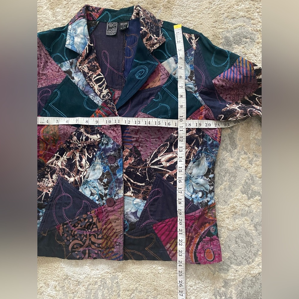 NWOT Casual Studio Patchwork Blazer Jacket multic… - image 8